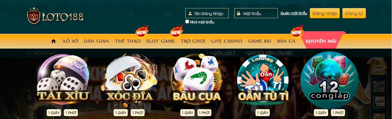 Game Bầu Cua Tôm Cá Loto188